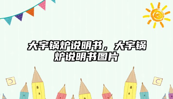 大宇鍋爐說明書，大宇鍋爐說明書圖片