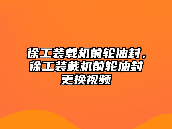 徐工裝載機(jī)前輪油封，徐工裝載機(jī)前輪油封更換視頻