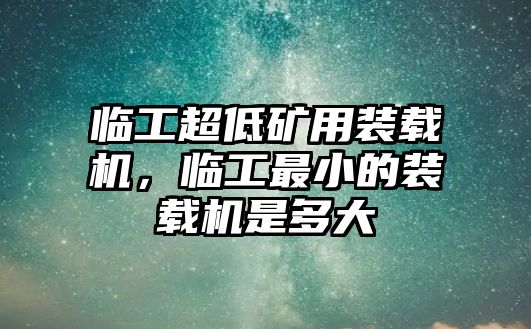 臨工超低礦用裝載機(jī)，臨工最小的裝載機(jī)是多大