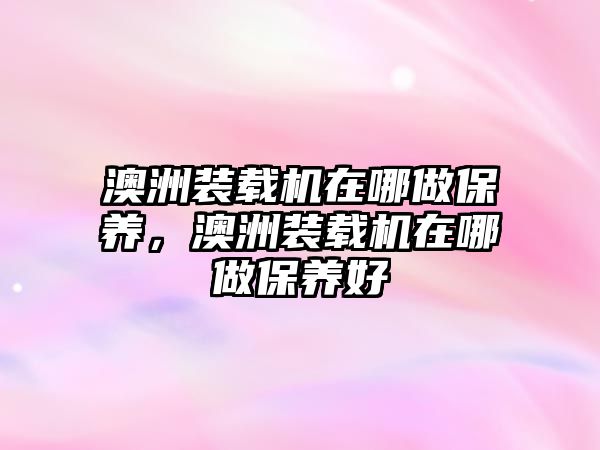 澳洲裝載機(jī)在哪做保養(yǎng)，澳洲裝載機(jī)在哪做保養(yǎng)好