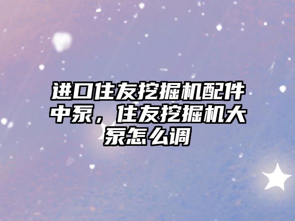 進口住友挖掘機配件中泵，住友挖掘機大泵怎么調