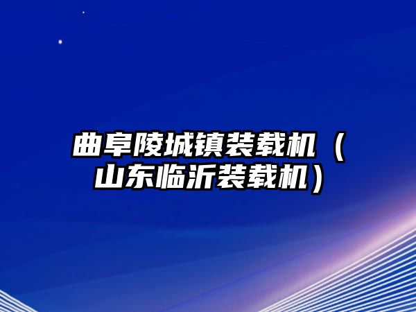 曲阜陵城鎮(zhèn)裝載機（山東臨沂裝載機）