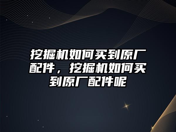 挖掘機如何買到原廠配件，挖掘機如何買到原廠配件呢