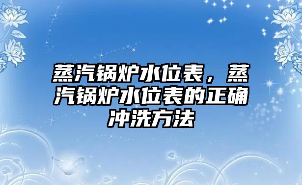 蒸汽鍋爐水位表，蒸汽鍋爐水位表的正確沖洗方法