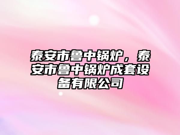 泰安市魯中鍋爐，泰安市魯中鍋爐成套設備有限公司