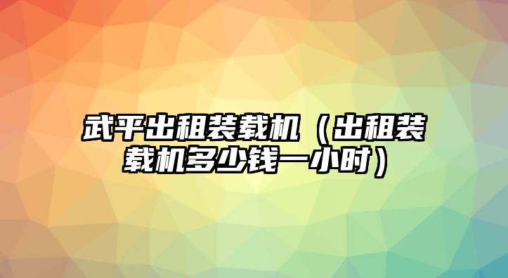 武平出租裝載機(jī)（出租裝載機(jī)多少錢一小時）