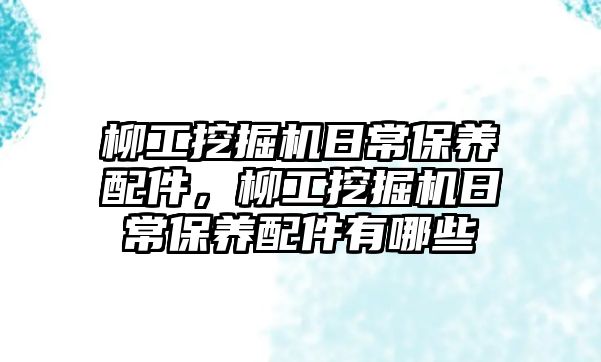 柳工挖掘機日常保養(yǎng)配件，柳工挖掘機日常保養(yǎng)配件有哪些