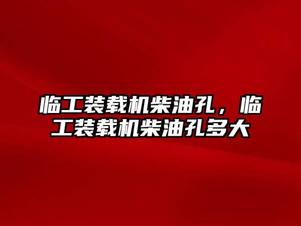 臨工裝載機柴油孔，臨工裝載機柴油孔多大