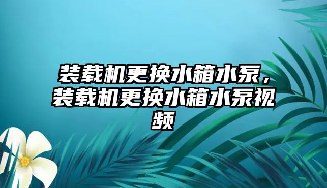 裝載機(jī)更換水箱水泵，裝載機(jī)更換水箱水泵視頻