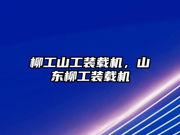 柳工山工裝載機(jī)，山東柳工裝載機(jī)