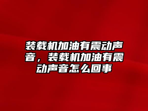 裝載機加油有震動聲音，裝載機加油有震動聲音怎么回事