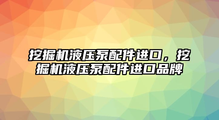 挖掘機(jī)液壓泵配件進(jìn)口，挖掘機(jī)液壓泵配件進(jìn)口品牌