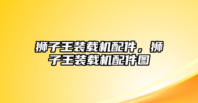 獅子王裝載機配件，獅子王裝載機配件圖