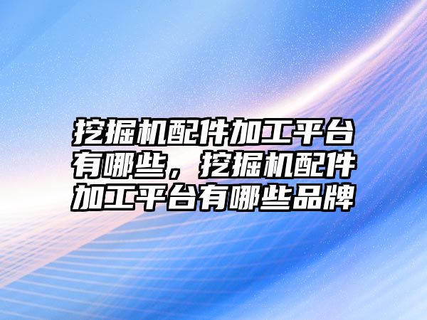 挖掘機配件加工平臺有哪些，挖掘機配件加工平臺有哪些品牌