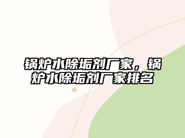 鍋爐水除垢劑廠家，鍋爐水除垢劑廠家排名