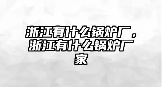 浙江有什么鍋爐廠，浙江有什么鍋爐廠家