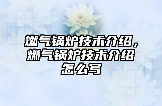 燃氣鍋爐技術(shù)介紹，燃氣鍋爐技術(shù)介紹怎么寫