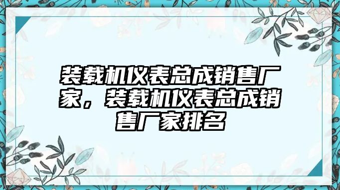 裝載機儀表總成銷售廠家，裝載機儀表總成銷售廠家排名