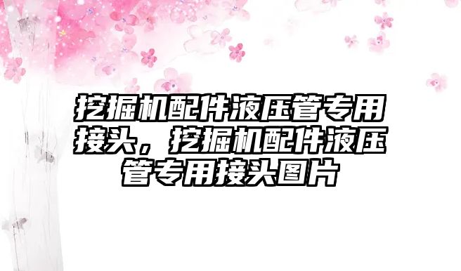 挖掘機配件液壓管專用接頭，挖掘機配件液壓管專用接頭圖片