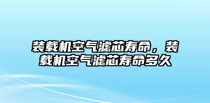 裝載機空氣濾芯壽命，裝載機空氣濾芯壽命多久