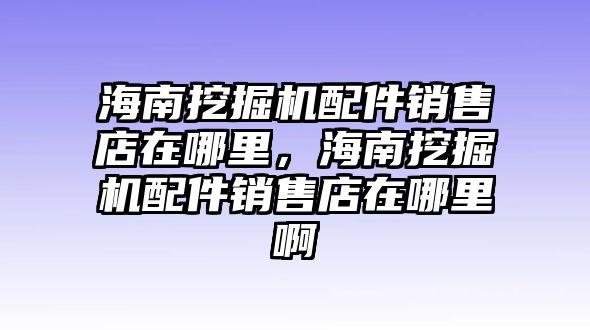 海南挖掘機(jī)配件銷售店在哪里，海南挖掘機(jī)配件銷售店在哪里啊