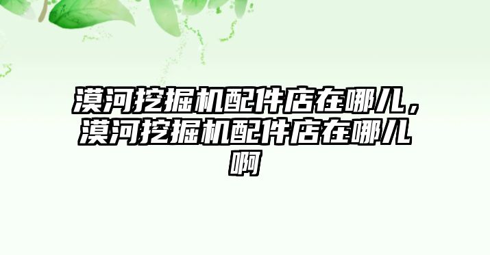 漠河挖掘機配件店在哪兒，漠河挖掘機配件店在哪兒啊