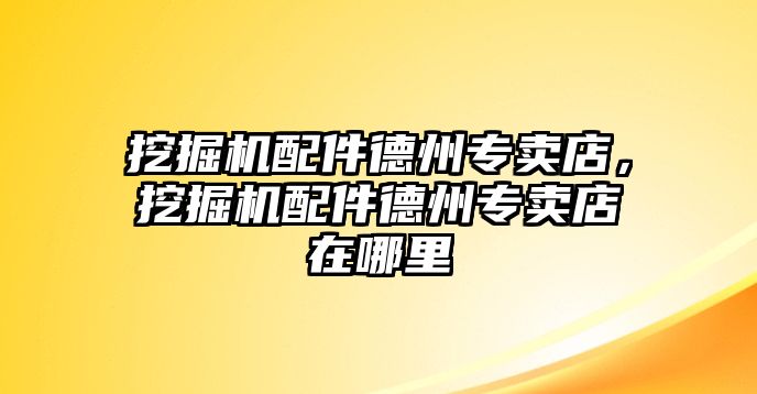 挖掘機配件德州專賣店，挖掘機配件德州專賣店在哪里