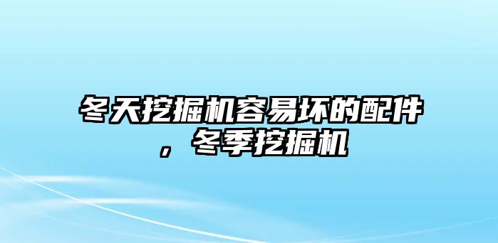 冬天挖掘機容易壞的配件，冬季挖掘機