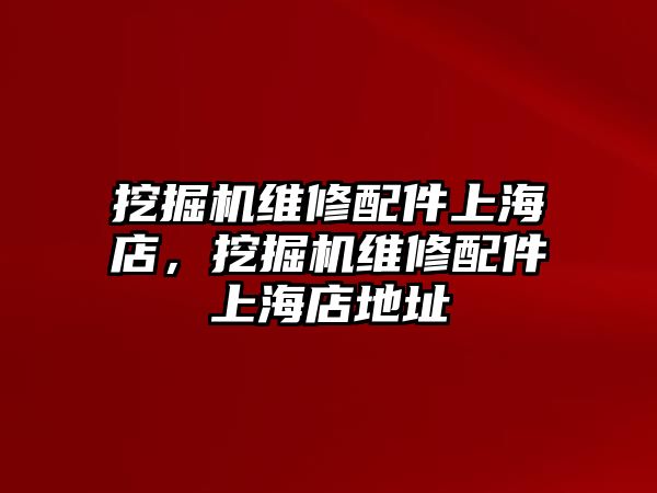 挖掘機(jī)維修配件上海店，挖掘機(jī)維修配件上海店地址