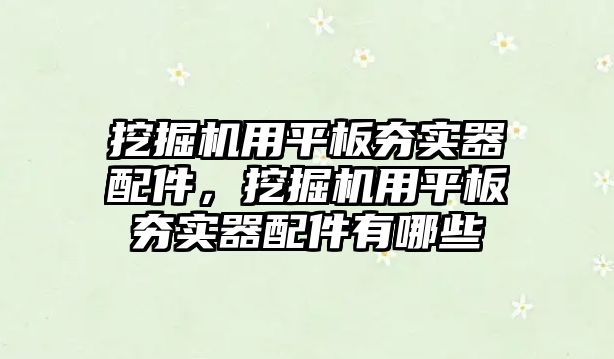 挖掘機用平板夯實器配件，挖掘機用平板夯實器配件有哪些