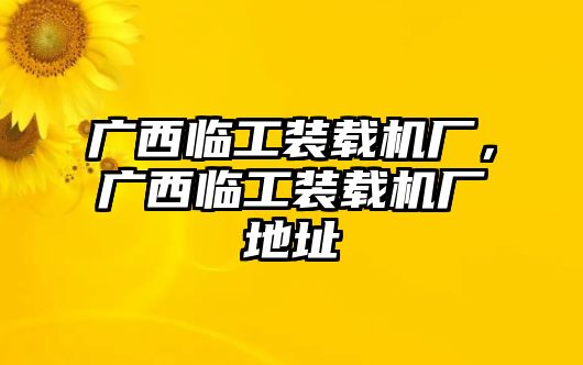 廣西臨工裝載機廠，廣西臨工裝載機廠地址