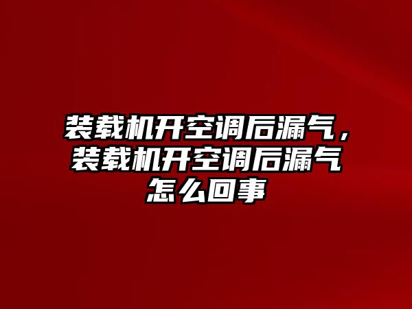 裝載機開空調(diào)后漏氣，裝載機開空調(diào)后漏氣怎么回事