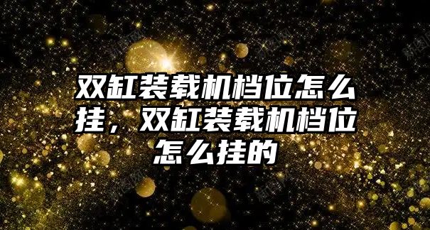 雙缸裝載機(jī)檔位怎么掛，雙缸裝載機(jī)檔位怎么掛的