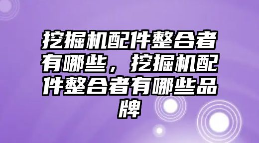 挖掘機配件整合者有哪些，挖掘機配件整合者有哪些品牌