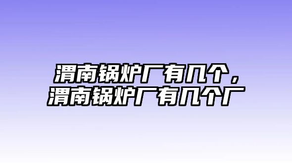 渭南鍋爐廠有幾個，渭南鍋爐廠有幾個廠