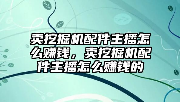 賣挖掘機配件主播怎么賺錢，賣挖掘機配件主播怎么賺錢的