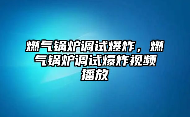 燃?xì)忮仩t調(diào)試爆炸，燃?xì)忮仩t調(diào)試爆炸視頻播放