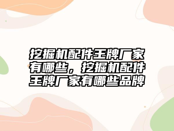 挖掘機配件王牌廠家有哪些，挖掘機配件王牌廠家有哪些品牌