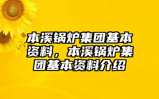 本溪鍋爐集團基本資料，本溪鍋爐集團基本資料介紹