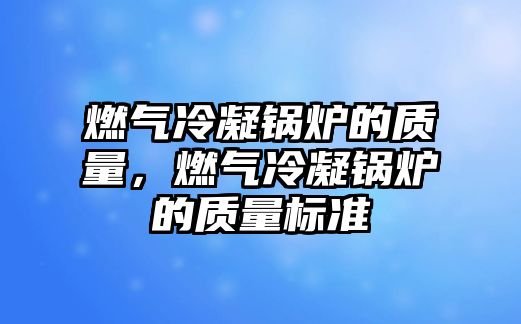 燃?xì)饫淠仩t的質(zhì)量，燃?xì)饫淠仩t的質(zhì)量標(biāo)準(zhǔn)