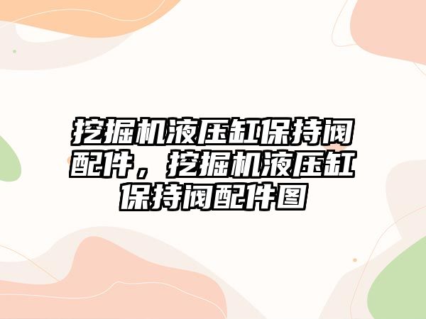 挖掘機液壓缸保持閥配件，挖掘機液壓缸保持閥配件圖