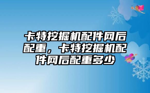 卡特挖掘機配件網(wǎng)后配重，卡特挖掘機配件網(wǎng)后配重多少