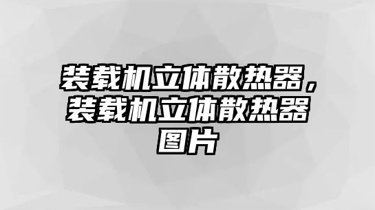 裝載機(jī)立體散熱器，裝載機(jī)立體散熱器圖片