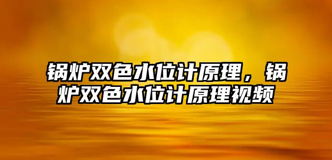 鍋爐雙色水位計原理，鍋爐雙色水位計原理視頻