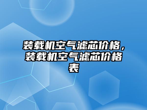 裝載機空氣濾芯價格，裝載機空氣濾芯價格表