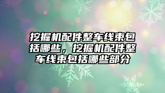 挖掘機(jī)配件整車線束包括哪些，挖掘機(jī)配件整車線束包括哪些部分