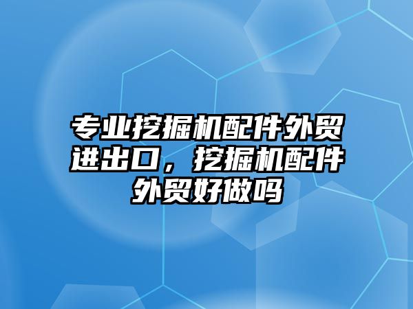 專業(yè)挖掘機配件外貿進出口，挖掘機配件外貿好做嗎