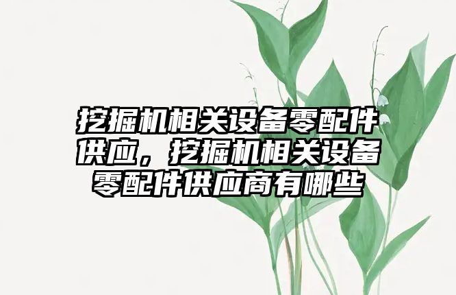 挖掘機相關設備零配件供應，挖掘機相關設備零配件供應商有哪些