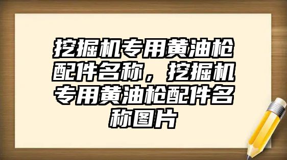 挖掘機專用黃油槍配件名稱，挖掘機專用黃油槍配件名稱圖片