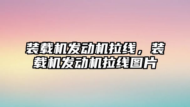 裝載機發(fā)動機拉線，裝載機發(fā)動機拉線圖片